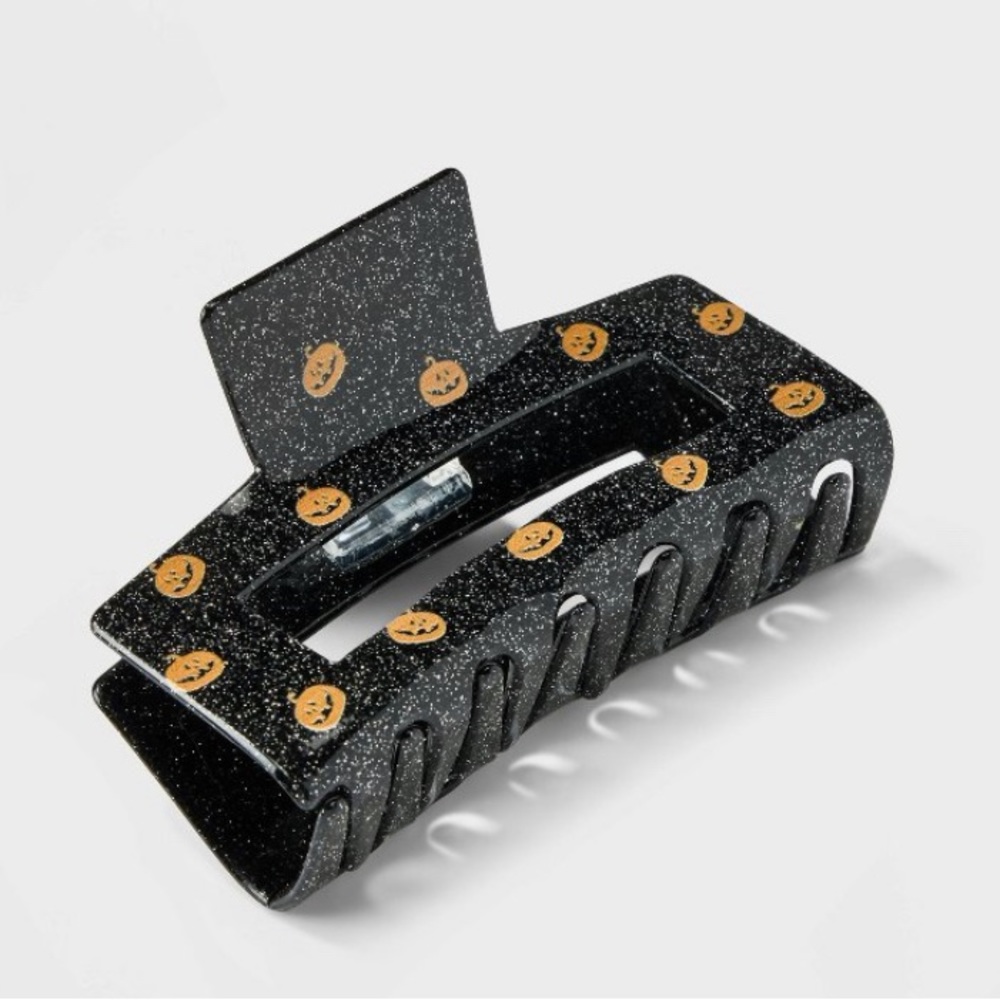 Halloween black pumpkin hair clip claw